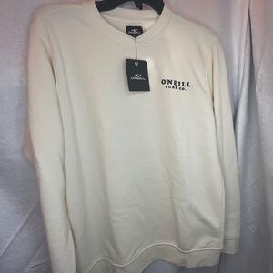 O’Neill San Felipe Crew Neck Fleech Sweatshirt in Eggshell Men’s Small